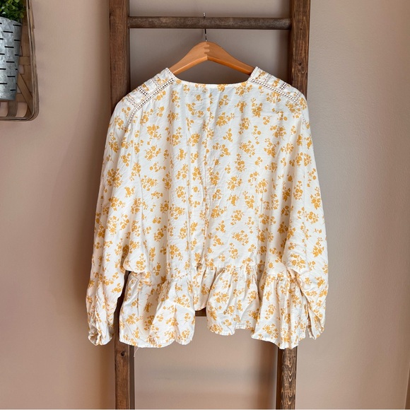 Torrid Yellow Floral Boho Flowy Blouse - Picture 2 of 4